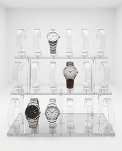 Custom for Easy Assembly Modern Acrylic Watch <b>Display</b> Stand Self-Adhesive <b>Hooks</b> Transparent Organizer Rack for Retail - Product Image 1