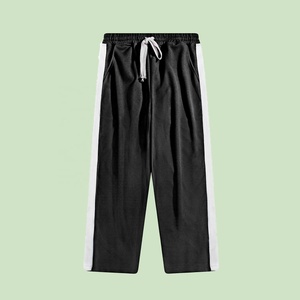 Haute qualité 100% Polyester gaufré unisexe pleine longueur essentiel droit salon pantalon décontracté rayé pantalons de survêtement pour hommes femmes - Product Image 3