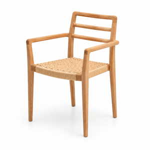 Luxury Outdoor <b>Armchair</b> Sustainable Teak Wood Garden <b>Dining</b> Chair for Restaurant Cafe Villa Hospitality Projects OEM Factory - Product Image 2
