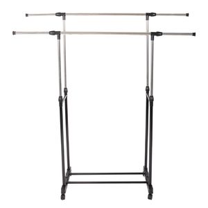 Appendiabiti a doppia barra YJ 04 nero e argento, con ripiano per scarpe, allungabile verticalmente e orizzontalmente - Product Image 2