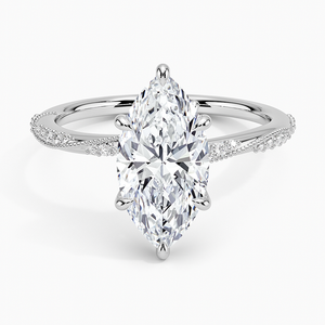 Anillo BOJ 0150 con Corte Marquise, Plata 925, Engaste de Puntas para Alivio de Migrañas, Anillo Solitario con Diamante de 2ct, Color D, VVS1, Moissanita GRA, Precio Bajo - Product Image 1