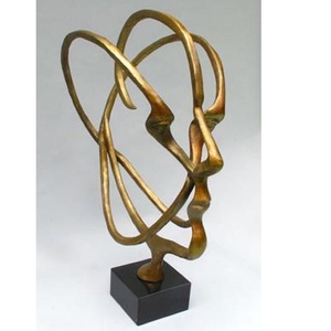 Sculpture abstraite de tête en laiton et aluminium, art décoratif en métal, statue, figurine métallique pour hôtel, décoration de table à domicile - Product Image 1