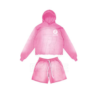Conjunto de Sudadera con Capucha y Pantalones Cortos para Hombre, Diseño Transpirable, 100% Algodón, Ajuste Cómodo, Estilo Acid Wash, para Invierno - Product Image 3