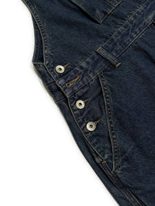 Salopette en jean ample pour homme, style vintage, avec poches contrastantes, ajustable, coupe décontractée, pour le travail - Product Image 4