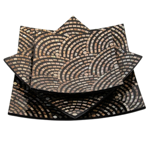 Décoration d'appartement chic, set de table en nacre, set de table en coquille blanche pour les petits espaces de repas et la vie de luxe - Product Image 1