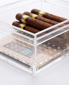 Boîte de rangement pour cigares et cigarettes en acrylique transparent moderne personnalisée avec un design écologique pré-assemblé pour une utilisation en intérieur - Product Image 4