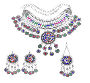 Conjunto de Joyería Fina Chapada en Oro Estilo Bohemio Vintage con Perlas, Collar y Pendientes XOXO para Mujer - Regalo para Bodas y Fiestas - Product Image 1