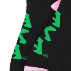 AKA 1908 Crew <b>Socks</b> <b>Black</b> Green Pink Cotton Blend Athletic Casual Mid Calf Comfortable Stretch Everyday Unisex Wear - Product Image 3
