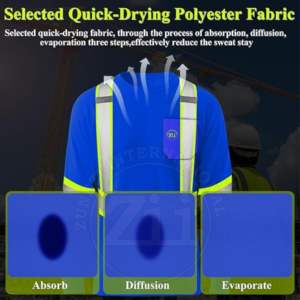 Camisa de Seguridad FR Clase 1 de Manga Larga para Hombre, para Trabajos de Construcción Vial, Reflectante, Impermeable, con Luz LED Intermitente y Logotipo Personalizado - Product Image 2