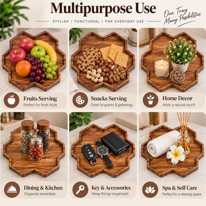 Plateau de service en bois de qualité supérieure Unicorn Handicrafts pour la maison, le café, le thé, le petit-déjeuner, les collations, les desserts, les aliments et les boissons - Product Image 6