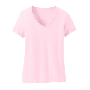 T-shirt personnalisé pour femme à manches courtes et col en V, impression sérigraphique, 100 % coton, coupe classique, anti-boulochage, écologique - Product Image 4