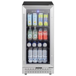 Frigorifero per Bevande da 88 Lattine, Mini Frigo con Porta in Vetro, Ripiani Regolabili e Controllo Digitale della Temperatura per Uso Esterno - Product Image 1