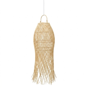 Lampe suspendue élégante en rotin naturel, taille moyenne, design moderne, à intensité variable, installation facile, lampe d'intérieur pour salon - Product Image 1