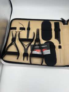 Kit d'outils professionnels pour extensions de cheveux Micro Link, couleur noir mat, pinces en acier inoxydable de qualité chirurgicale, perles, fils en nylon - Product Image 2