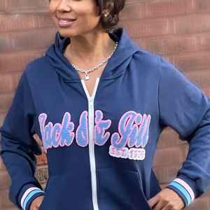 Sudadera con capucha de chenilla para mujer Jack and Jill, con cremallera completa, forro polar, estilo casual, ropa de calle, chaqueta con capucha cálida, ropa exterior - Product Image 6