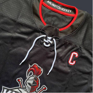 Camiseta de hockey sobre hielo deportiva personalizada con cordones blancos, camiseta de hockey sobre hielo para jóvenes, ropa de equipo al por mayor, uniforme de hockey sobre hielo con cuello redondo - Product Image 1