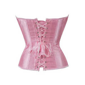 Women's Blue Satin Corset Shaper Firm <b>Control</b> <b>Tummy</b> <b>Control</b> Wear with Button Closure for Daily Use - Product Image 3