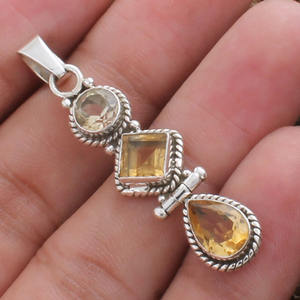 Natural <b>Citrine</b> <b>Pendant</b> 925 Sterling Silver Honey <b>Citrine</b> Necklace November Birthstone Jewelry Women Wholesale Factory Price - Product Image 1