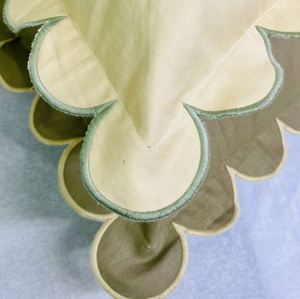 Embroidered Cotton Cushion Cover with Scalloped <b>Edge</b> Pillow Cover On Sale Price By Manufacturer - Product Image 3