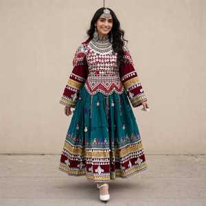Robes afghanes bohèmes Kuchi, broderie traditionnelle, faites à la main, vêtements décontractés pour femmes, mariage, soirée, fête, mode ethnique - Product Image 3