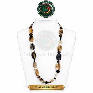 Handcrafted Eco-Friendly Natural Ox Horn <b>Necklace</b> Pendant Adjustable <b>Cord</b> Customizable Size Modern Boho Tribal From FWE - Product Image 4