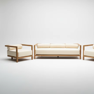 Modern Caira Outdoor <b>Sofa</b> Set Premium Teak Modular Patio Lounge UV-Resistant Garden Poolside Hotel Dining Furniture Minimalist - Product Image 2