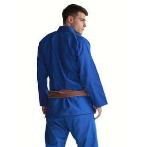 Uniforme de MMA Más Vendido, Color Azul, Uniforme Deportivo de Jiu Jitsu Brasileño, Preencogido, con Aberturas Laterales, Traje de BJJ con Cinturón Marrón - Product Image 2
