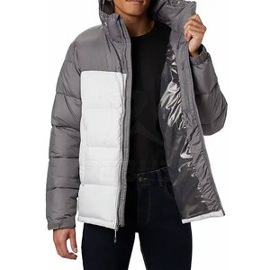 Wholesale Custom Logo 100% Polyester <b>Hooded</b> Men's <b>Puffer</b> <b>Jacket</b> <b>with</b> Front Logo <b>Waterproof</b> Outdoor Winter <b>Jacket</b> - Product Image 2