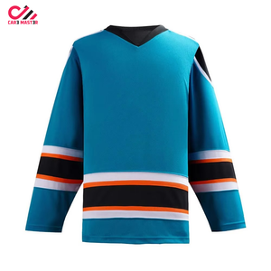 Factory Price Printed Top Stitched Pro Hockey Jersey Custom Blue 100% Polyester Breathable Quick Dry Short <b>Ice</b> Hockey Uniform - Product Image 1