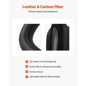 Volant de direction en fibre de carbone en forme de D à fond plat pour Tesla Model 3 2016-2023, poignée en cuir antidérapante, fonction de chauffage, accessoire noir - Product Image 3