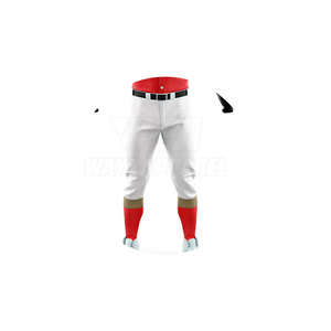 Uniforme de baseball personnalisé pour hommes, maillot rouge et blanc avec manches noires, polyester respirant, vêtements d'équipe pour adultes - Product Image 2