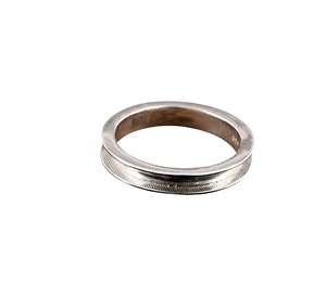 Anillo de túnel de núcleo de borde ancho de 4mm de oro de 18K, incrustaciones de Plata de Ley 925, cenizas de resina, fabricación de joyas artesanales, componente para encontrar joyas - Product Image 1