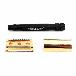 Luxury Black & Gold Double Edge Safety Razor Stainless Steel Professional Wet Shaving Razor for <b>Men</b> Barber Salon OEM ODM Custom - Product Image 2