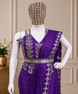 Vêtement ethnique, dernières tendances indiennes, saris en coton à bas prix pour femmes, vêtements de fête, sari avec bordure en dentelle, chemisier 85043 BB-74 - Product Image 4
