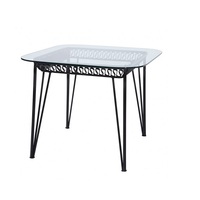 Table basse moderne de luxe en métal avec plateau en verre, table centrale de qualité supérieure durable pour un aménagement de salon de luxe