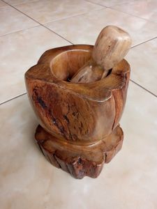 Handmade Wooden Mortar and Pestle Heavy Duty <b>Herb</b> <b>Grinder</b> Bowl for Spices Seeds Nuts Kitchen Tools Accessories - Product Image 4