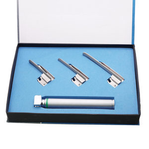 ชุดเครื่องมือส่องกล่องเสียงสำหรับเด็ก Miller Pediatric Laryngoscope Set 00 0,1 Blades Handle Intubation Kit ชุดอุปกรณ์ช่วยหายใจสำหรับการจัดการทางเดินหายใจ เครื่องมือวินิจฉัยทางสัตวแพทย์ ได้รับการรับรองมาตรฐาน CE - Product Image 4