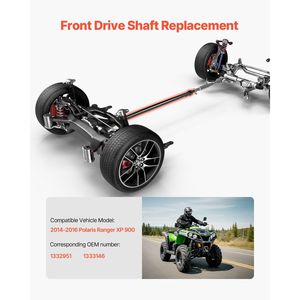 Albero di Trasmissione Anteriore per Polaris Ranger XP 900 2014-2016, 64.0 Pollici, Compatibile con # 1332951 - Product Image 2