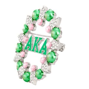 Pink Green Pearl Round Brooch Women Fashion Jewelry Crystal Beaded <b>Pin</b> Elegant Decorative Accessory Gift for Events Party Wear - Product Image 2