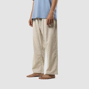 <b>Men's</b> Linen Baggy Drawstring Elastic Waist Striped <b>Lounge</b> Pajama <b>Trousers</b> Wholesale ODM - Product Image 6