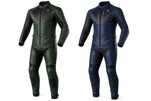 Combinaison de moto en cuir une pièce toutes saisons |   Noir Vert |   Fabricant OEM ODM |   Qualité de conception haut de gamme |   Vêtements de course - Product Image 5