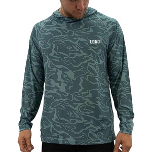 UPF50 + resistente a los rayos UV de manga larga Spandex poliéster pesca camisas con capucha secado rápido rendimiento suave equipo deportivo caza Jersey - Product Image 1