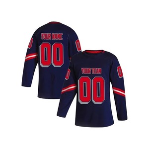 Jersey de Hockey sobre Hielo Sublimado Personalizado para Equipo, Cuello en V, Manga Larga, Transpirable, Absorbente de Humedad, Poliéster/Nailon, Unisex - Product Image 4
