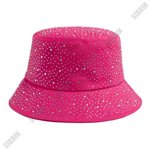 SIBRIN Custom Rhinestone Bling Glitter Diamond Bucket Hats Unisex Caps Streetwear Outdoor Festival Rave Party Hats Pack - Product Image 5