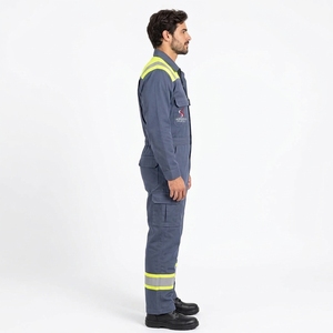 Combinaison de sécurité professionnelle haute visibilité, vêtements de travail réfléchissants, tissu durable, construction confortable, utilitaire industriel - Product Image 4