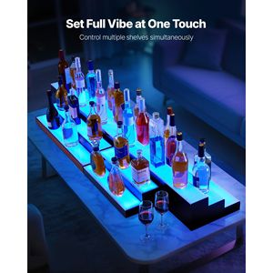 Espositore per Whisky a 2 Livelli da 30 Pollici con Illuminazione LED, Supporto USB, Scaffale per Bar Domestico con Telecomando RF e App, Mensole Illuminate per Esposizione Bottiglie di Liquori - Product Image 5