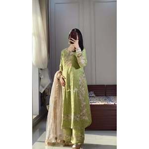 Designer Women's Silk <b>Top</b> & Plazzo Dupatta Set for <b>Party</b> Wear Look - Product Image 4