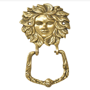 Golden Brass Large Victorian lady <b>Face</b> Brass Door Knocker Brass Door Knocker With Woman <b>Face</b> Design - Product Image 2