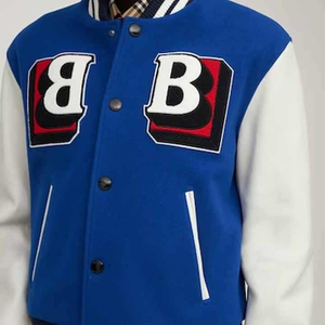 Veste varsity à col rond pour homme, col rond, polyester/coton, coupe classique, streetwear, vêtements d'hiver - Product Image 3