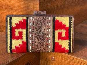 Nouveau Style occidental aztèque en cuir usiné pochette véritable fait à la main Vintage marron outillage Unique jeu de cartes Design portefeuille en cuir - Product Image 5